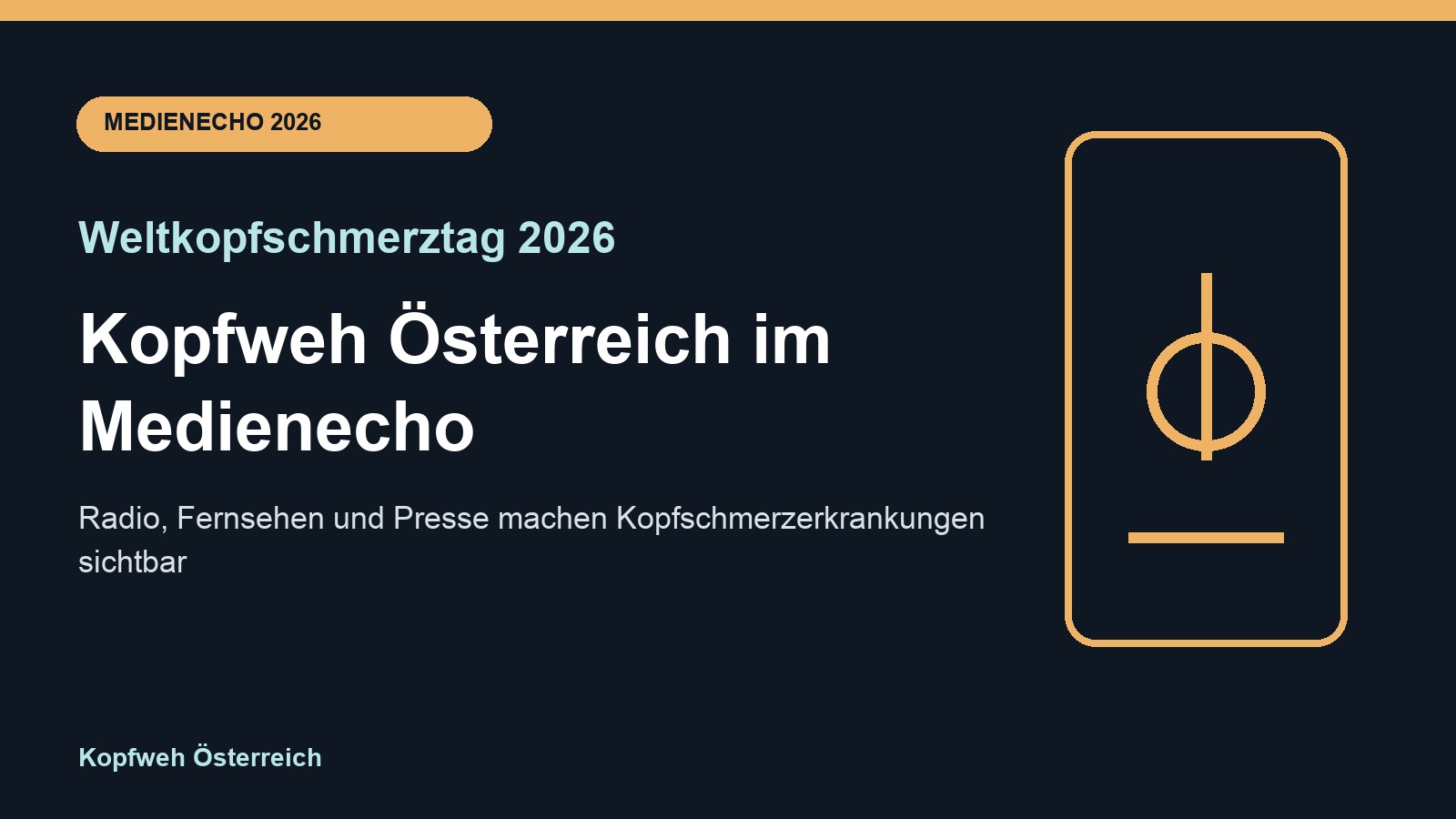 Medienkarte zum Weltkopfschmerztag 2026: Kopfweh Österreich in Radio, Fernsehen und Presse