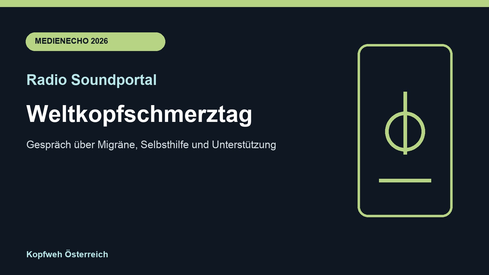 Medienkarte zu Radio Soundportal: Weltkopfschmerztag